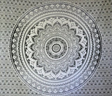 Tapiz indio mandala psicodélico negro blanco India Hogar - Accesorios y Decoración Naty Shop