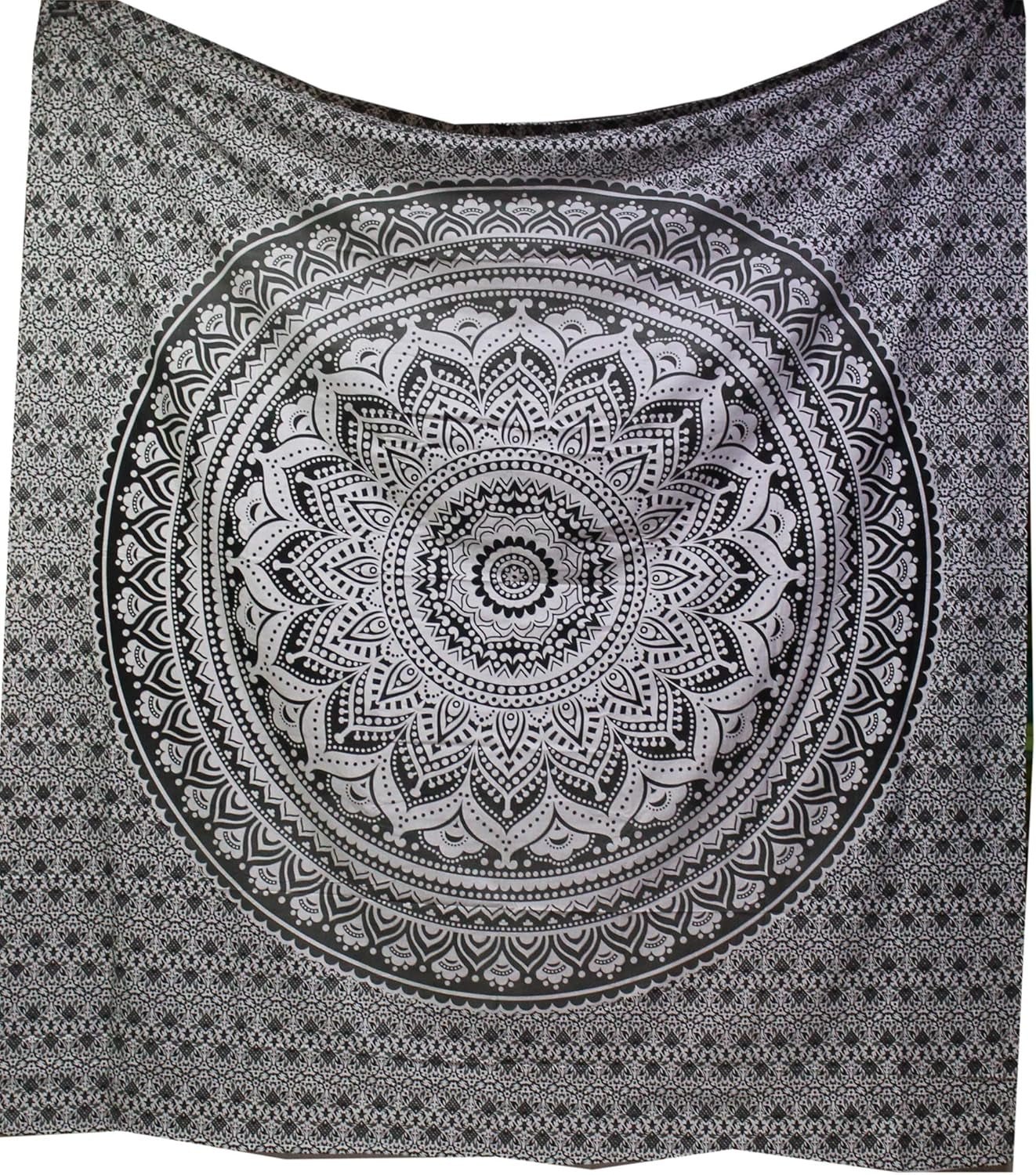 Tapiz indio mandala psicodélico negro blanco India Hogar - Accesorios y Decoraciones Naty Shop Default Title