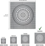 Tapiz indio mandala psicodélico negro blanco India Hogar - Accesorios y Decoración Naty Shop