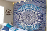 Tapiz indio mandala azul estético decoración de habitaciones Hogar - Accesorios y Decoración Naty Shop