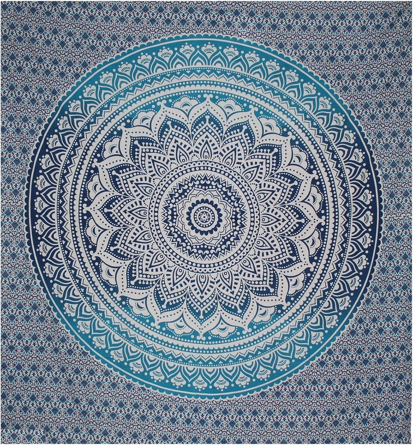 Tapiz indio mandala azul estético decoración de habitaciones Hogar - Accesorios y Decoración Naty Shop