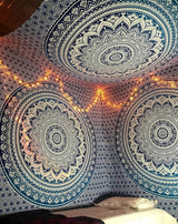 Tapiz indio mandala azul estético decoración de habitaciones Hogar - Accesorios y Decoración Naty Shop