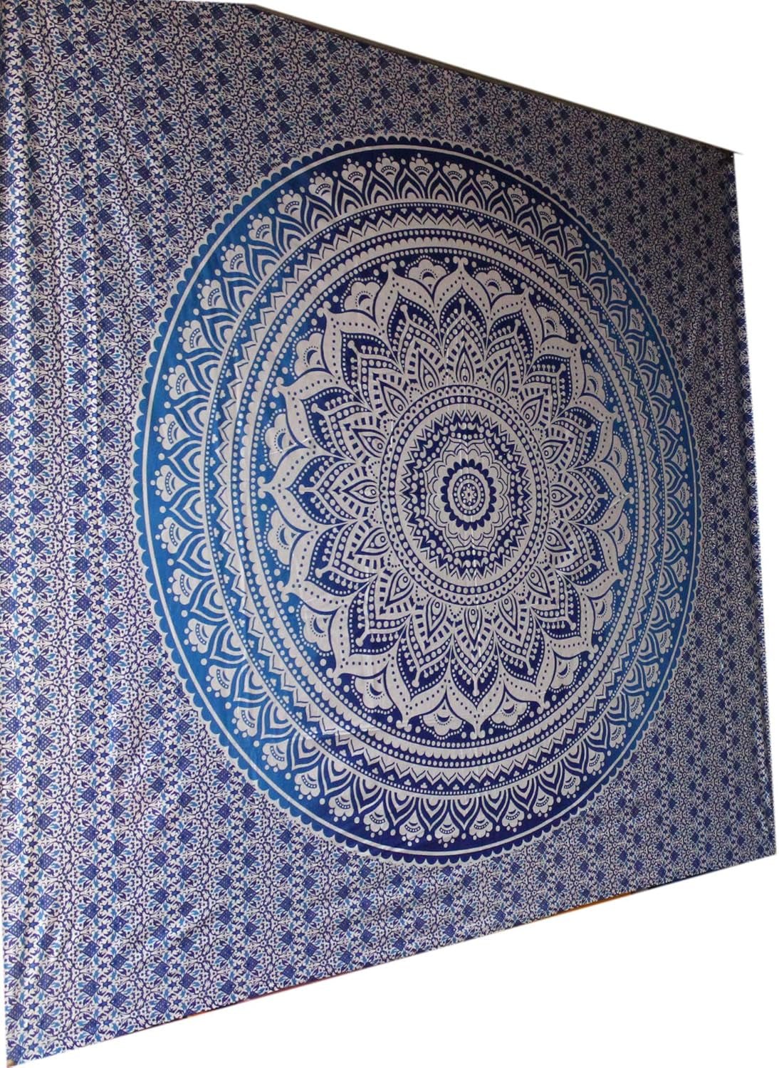 Tapiz indio mandala azul estético decoración de habitaciones Hogar - Accesorios y Decoración Naty Shop