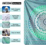 Tapiz indio mandala verde decoración estética Decoración hogar - Accesorios y Decoración Naty Shop