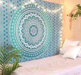 Tapiz indio mandala verde decoración estética Decoración hogar - Accesorios y Decoración Naty Shop
