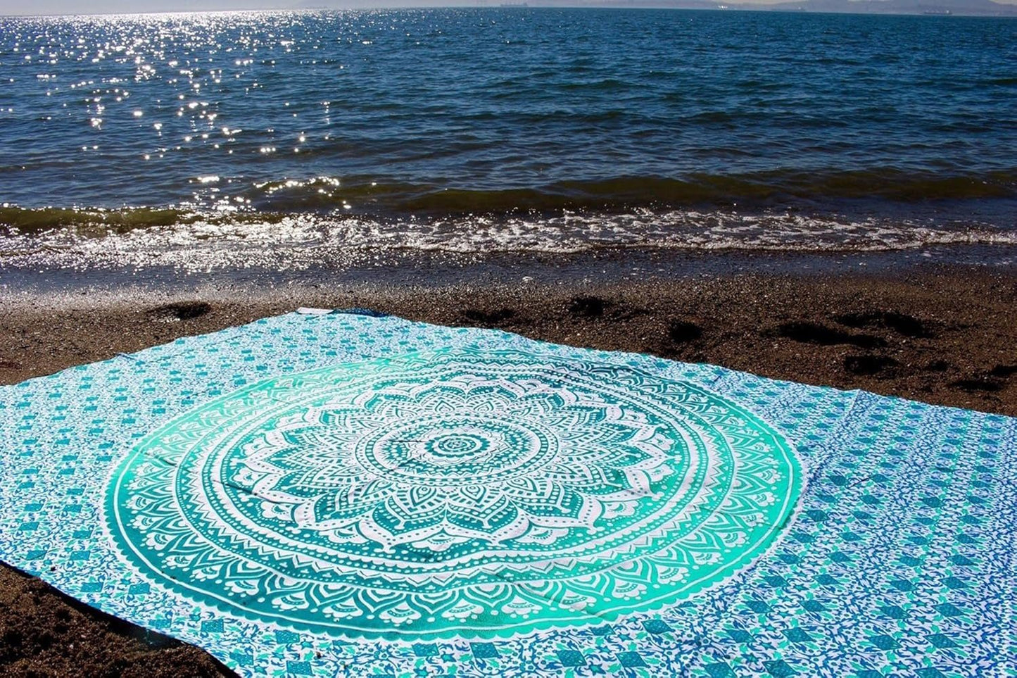 Tapiz indio mandala verde decoración estética Decoración hogar - Accesorios y Decoración Naty Shop