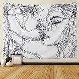 Tapiz lomohoo sketch art abstracto besos blanco y negro Hogar - Accesorios y Decoración Naty Shop Sketch art abstracto 130L X 150B Cm