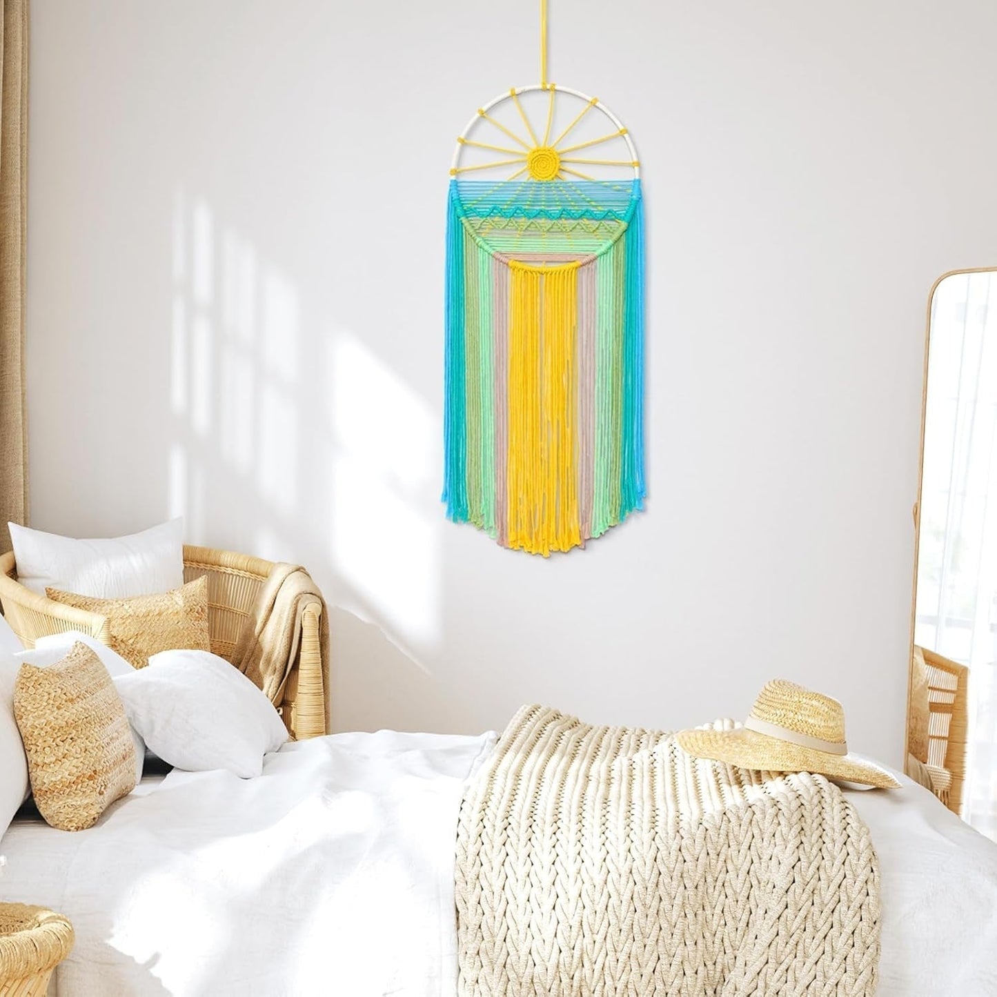 Tapiz lomohoo atrapasueños tapiz estampado sol arcoiris habitación Hogar - Accesorios y Decoración Naty Shop