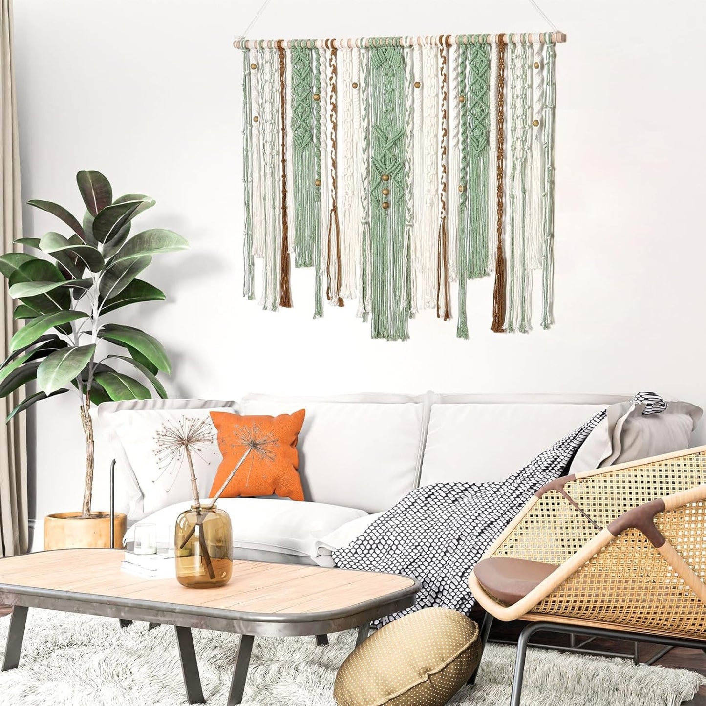 Tapiz lomohoo grande deco verde estético tejido Hogar - Accesorios y Decoración Naty Shop