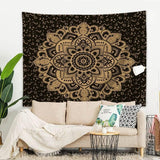 Tapiz mandala indio Majami lona poliéster negro dorado Hogar - Accesorios y Decoración Naty Shop