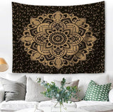 Tapiz mandala indio Majami lona poliéster negro dorado Hogar - Accesorios y Decoración Naty Shop