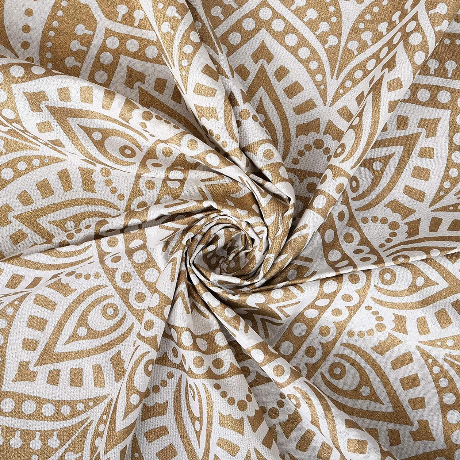 Tapiz Mandala decoración salón estético lienzo blanco dorado Hogar - Accesorios y Decoración Naty Shop