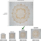 Tapiz mandala decoración salón lienzo oro blanco Hogar - Accesorios y Decoración Naty Shop