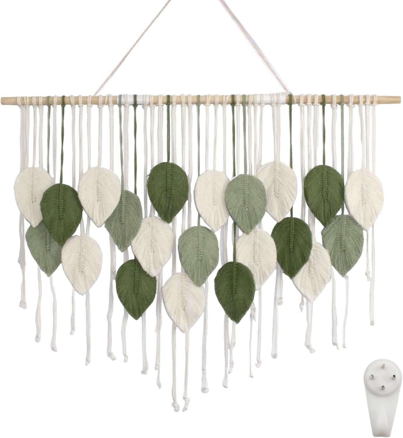 Gran tapiz artístico tejido a mano con borlas de hoja. Inicio - Accesorios y Decoraciones Naty Shop Default Title