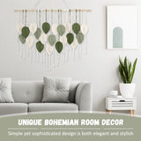 Tapiz de hojas con borlas tejido a mano de arte grande Hogar - Accesorios y Decoración Naty Shop