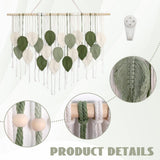 Tapiz de hojas con borlas tejido a mano de arte grande Hogar - Accesorios y Decoración Naty Shop