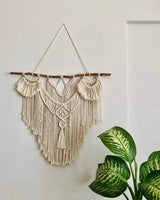 Gran tapiz bohemio de madera flotante natural sobre el cabecero Hogar - Accesorios y Decoración Naty Shop