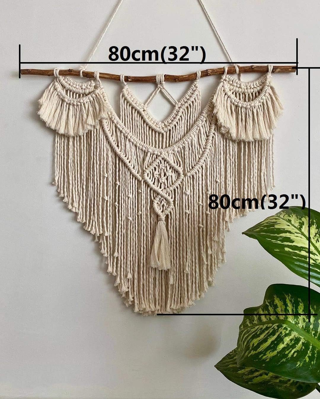 Gran tapiz bohemio de madera flotante natural sobre el cabecero Hogar - Accesorios y Decoración Naty Shop