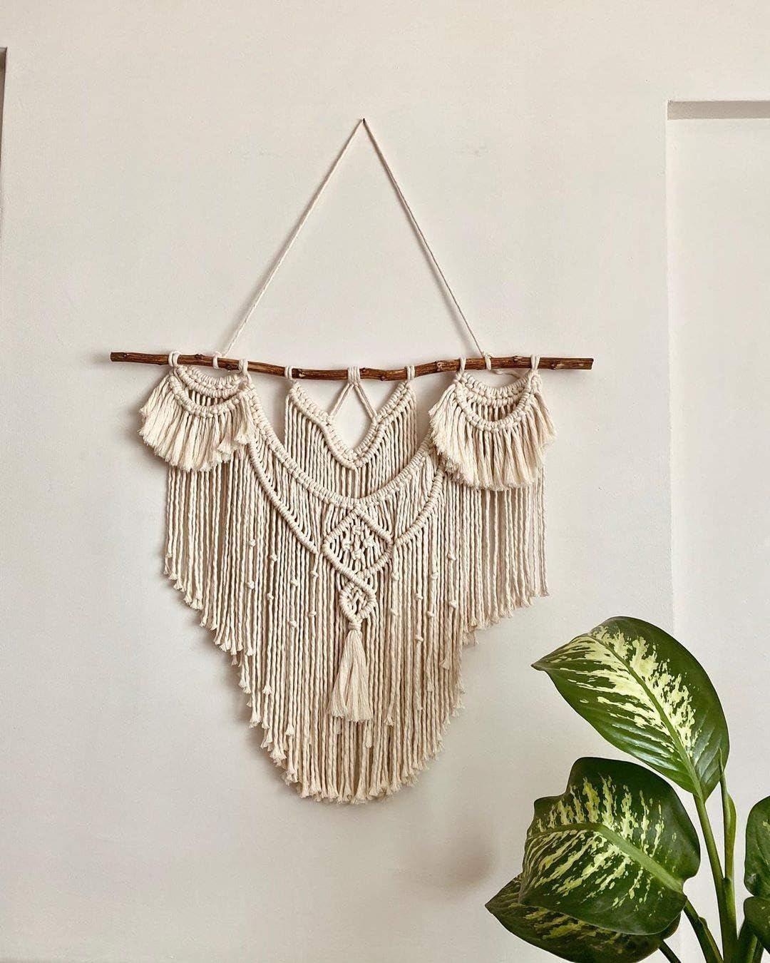 Gran tapiz bohemio de madera flotante natural sobre el cabecero Hogar - Accesorios y Decoración Naty Shop
