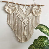 Gran tapiz bohemio de madera flotante natural sobre el cabecero Hogar - Accesorios y Decoración Naty Shop