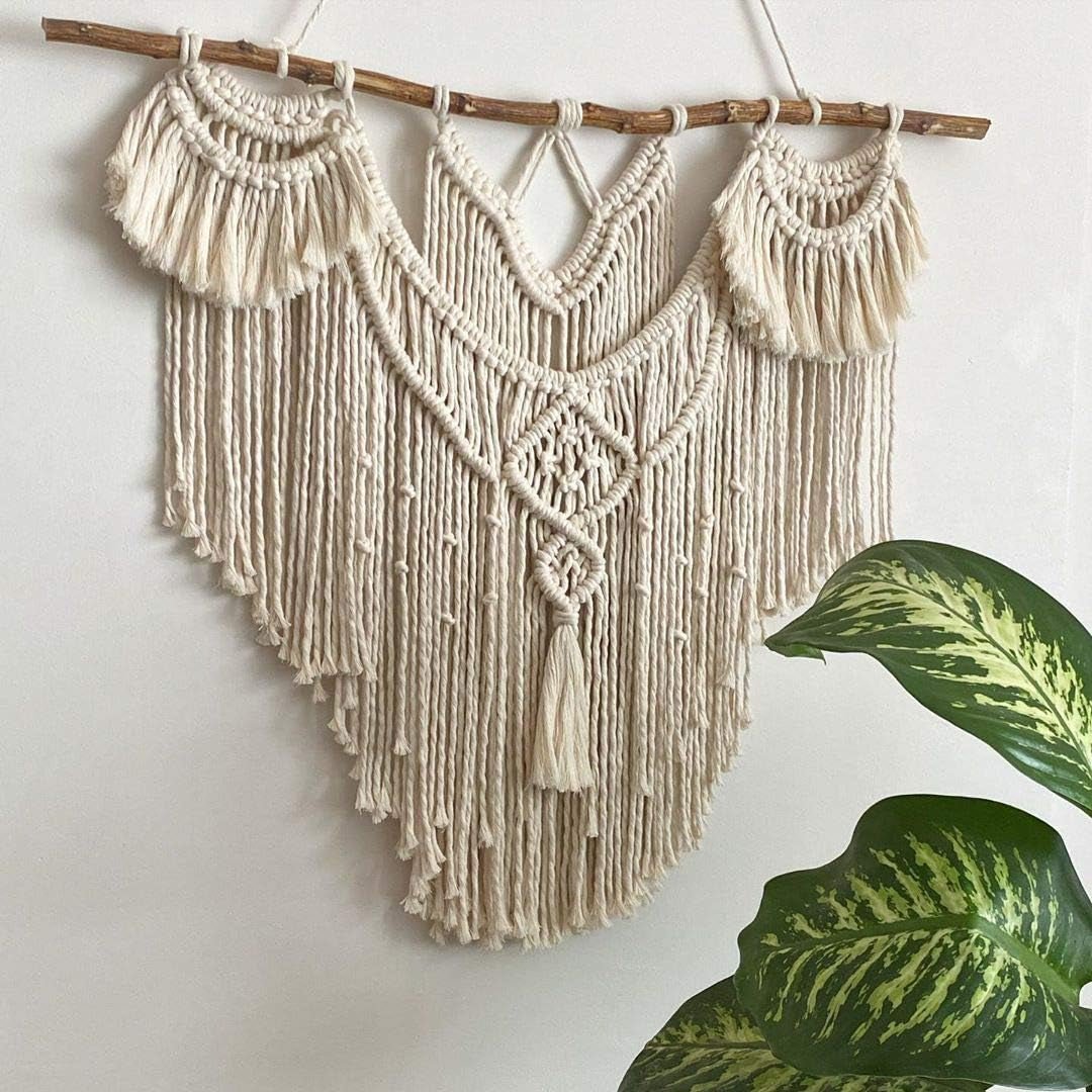 Gran tapiz bohemio de madera flotante natural sobre el cabecero Hogar - Accesorios y Decoración Naty Shop