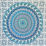 Tapiz momomus mandala algodón de colores diseños orientales Hogar - Accesorios y Decoración Naty Shop Blanco-azul 135L X 210B Cm