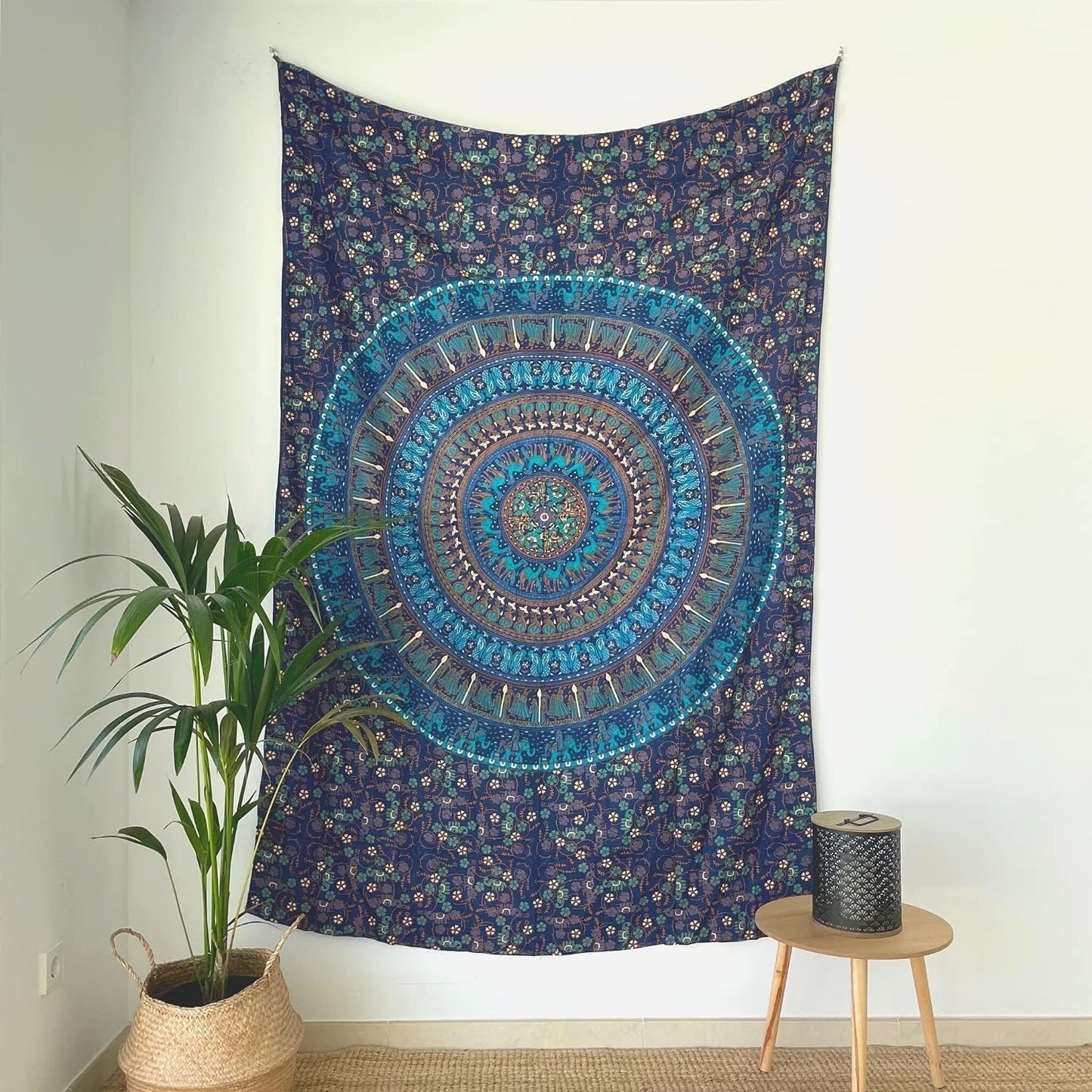 Tapiz momomus mandala algodón de colores diseños orientales Hogar - Accesorios y Decoración Naty Shop Azul C 135L X 210B Cm