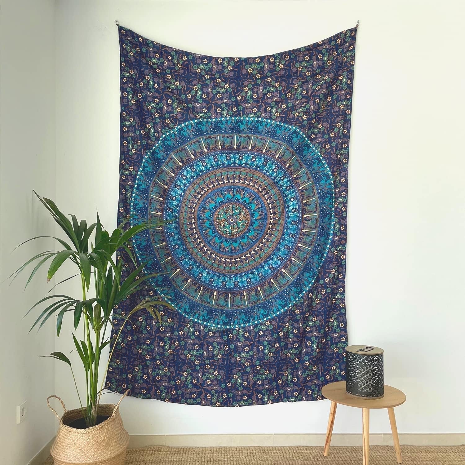 Tapiz momomus mandala algodón de colores diseños orientales Hogar - Accesorios y Decoración Naty Shop Azul C 135L X 210B Cm