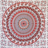 Tapiz momomus mandala colorido algodón diseños orientales Hogar - Accesorios y Decoración Naty Shop Blanco-naranja 210L X 230B Cm