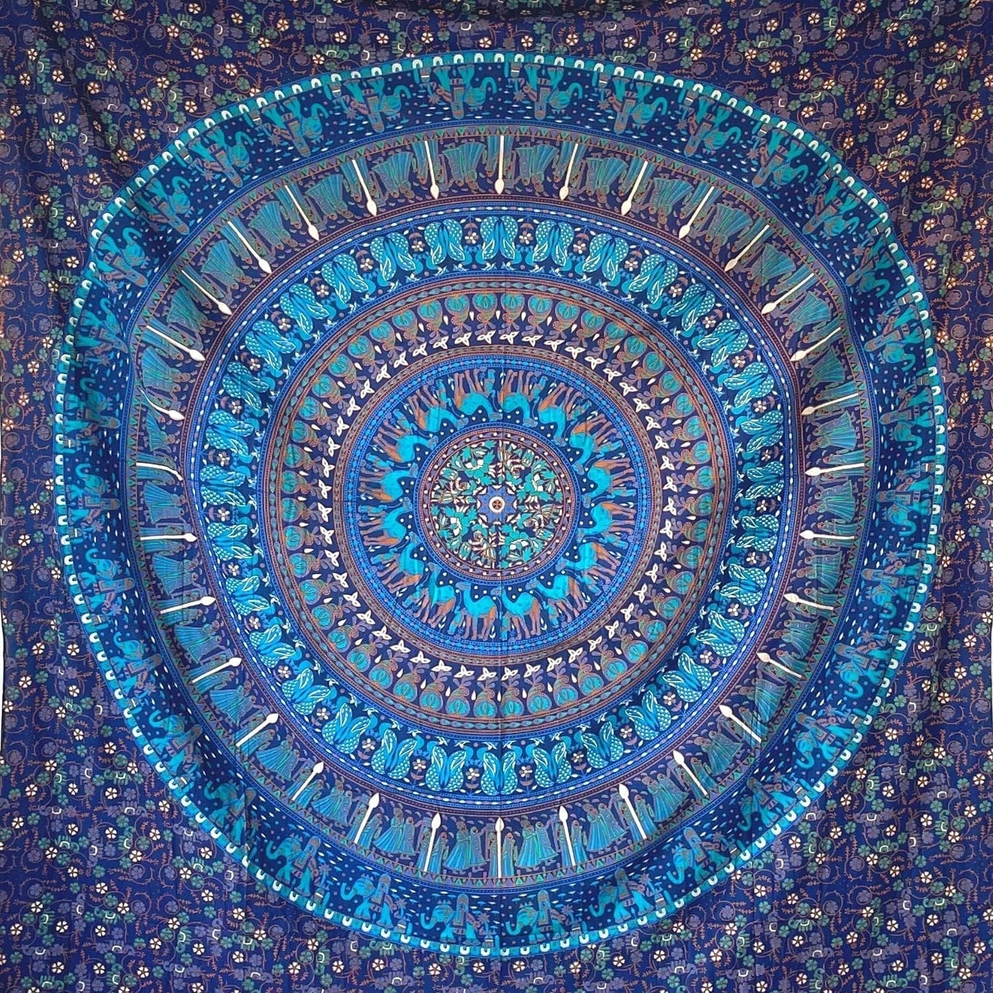 Tapiz momomus mandala algodón de colores diseños orientales Hogar - Accesorios y Decoración Naty Shop Azul C 210L X 230B Cm