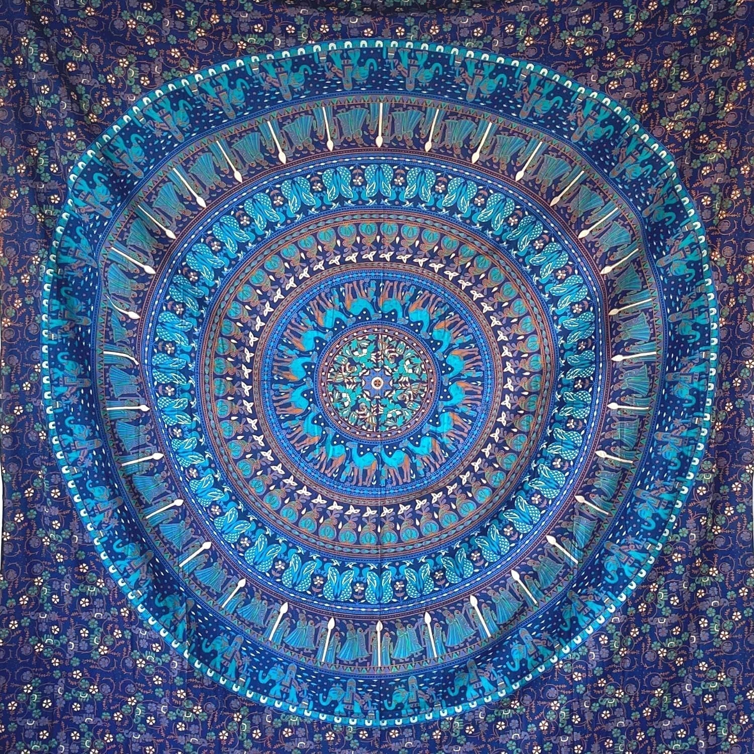 Tapiz momomus mandala algodón de colores diseños orientales Hogar - Accesorios y Decoración Naty Shop Azul C 210L X 230B Cm