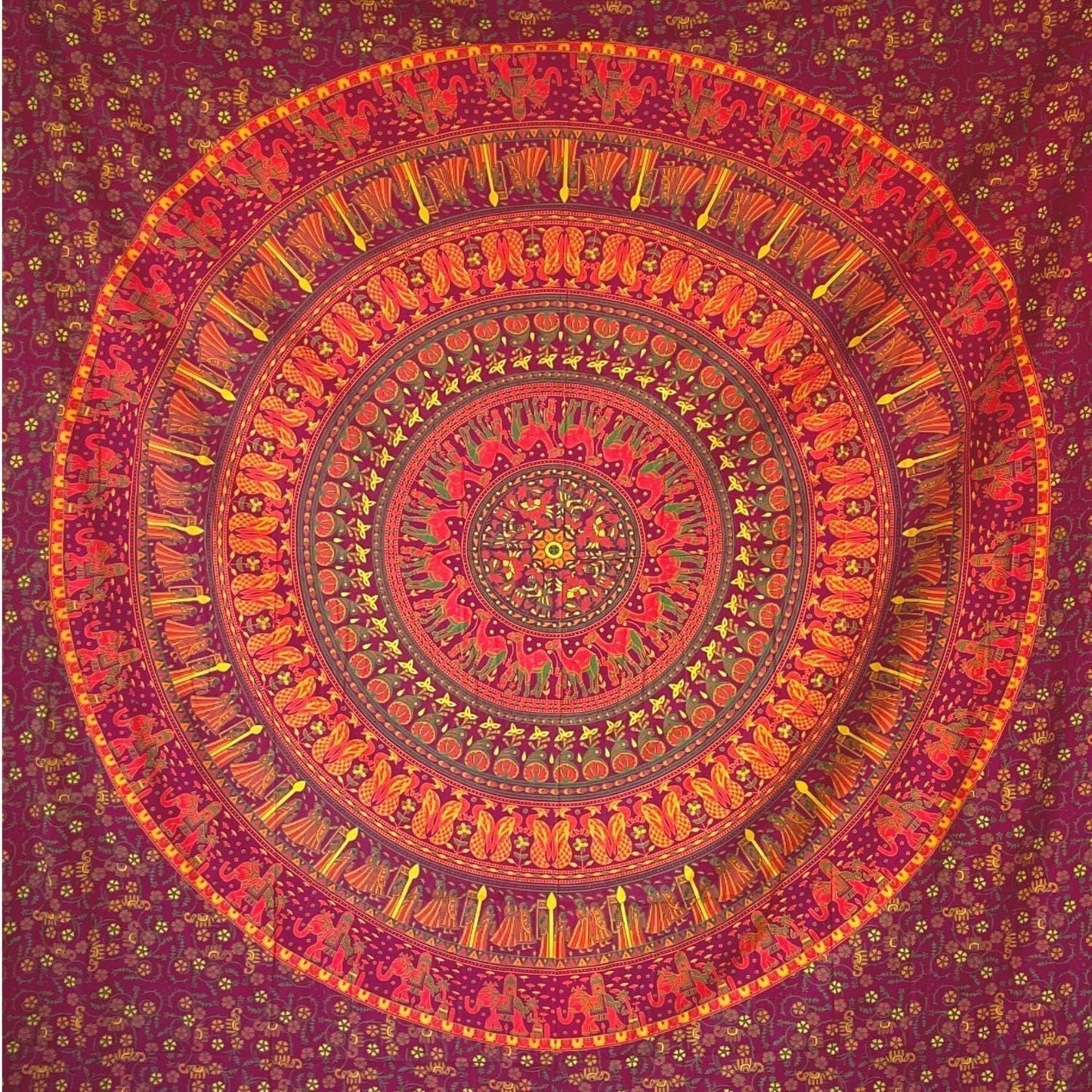 Tapiz momomus mandala algodón de colores diseños orientales Hogar - Accesorios y Decoración Naty Shop Naranja 210L X 230B Cm