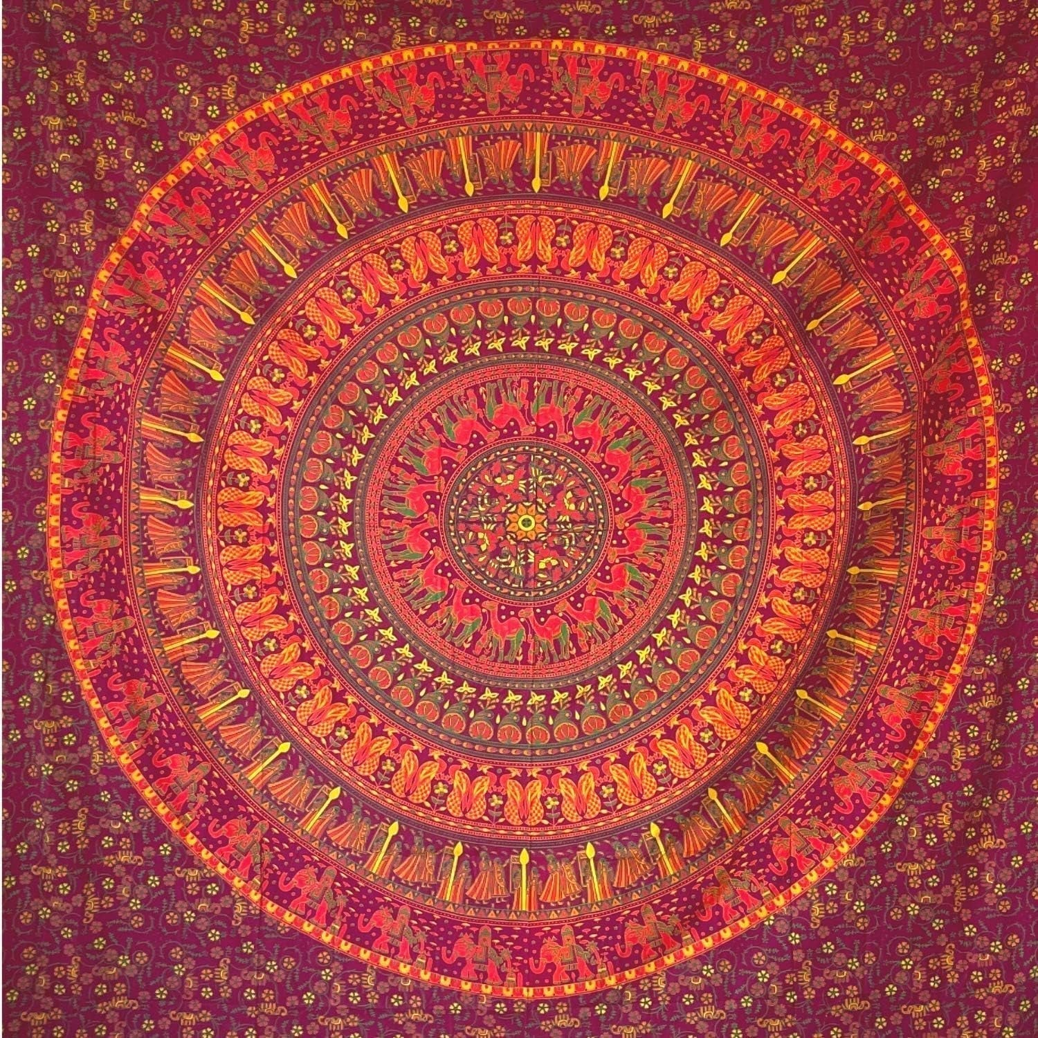 Tapiz momomus mandala algodón de colores diseños orientales Hogar - Accesorios y Decoración Naty Shop Naranja 210L X 230B Cm