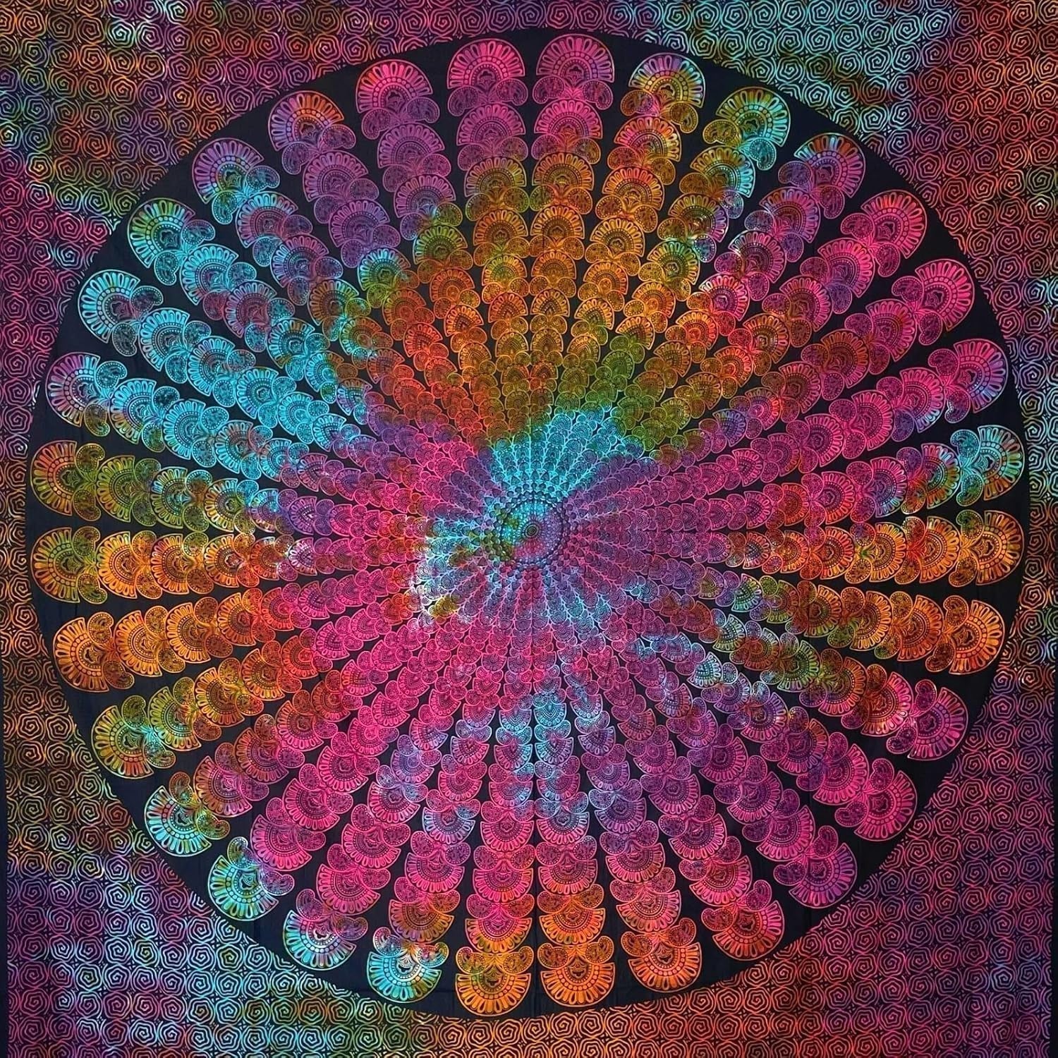 Tapiz momomus mandala hippie o psicodélico xxl Hogar - Accesorios y Decoración Naty Shop Multicolor 18 230L X 210B Cm