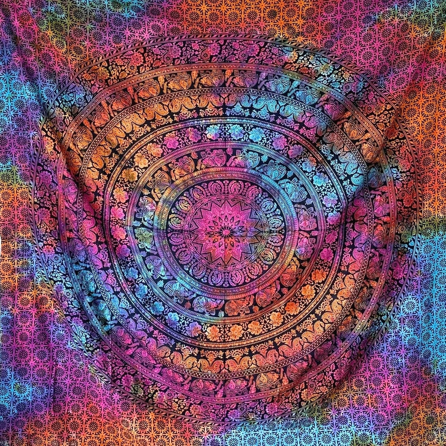 Tapiz momomus mandala hippie o psicodélico xxl Hogar - Accesorios y Decoración Naty Shop Multicolor 16 230L X 210B Cm