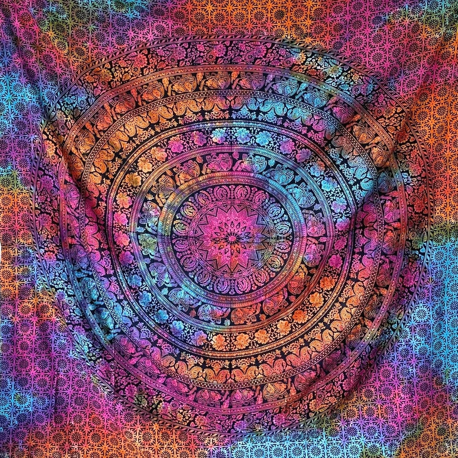 Tapiz momomus mandala hippie o psicodélico xxl Hogar - Accesorios y Decoración Naty Shop Multicolor 16 230L X 210B Cm