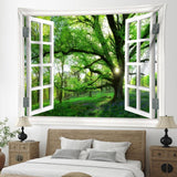 Tapiz paisaje selvático xxl bosque lona ventana Hogar - Accesorios y Decoración Naty Shop
