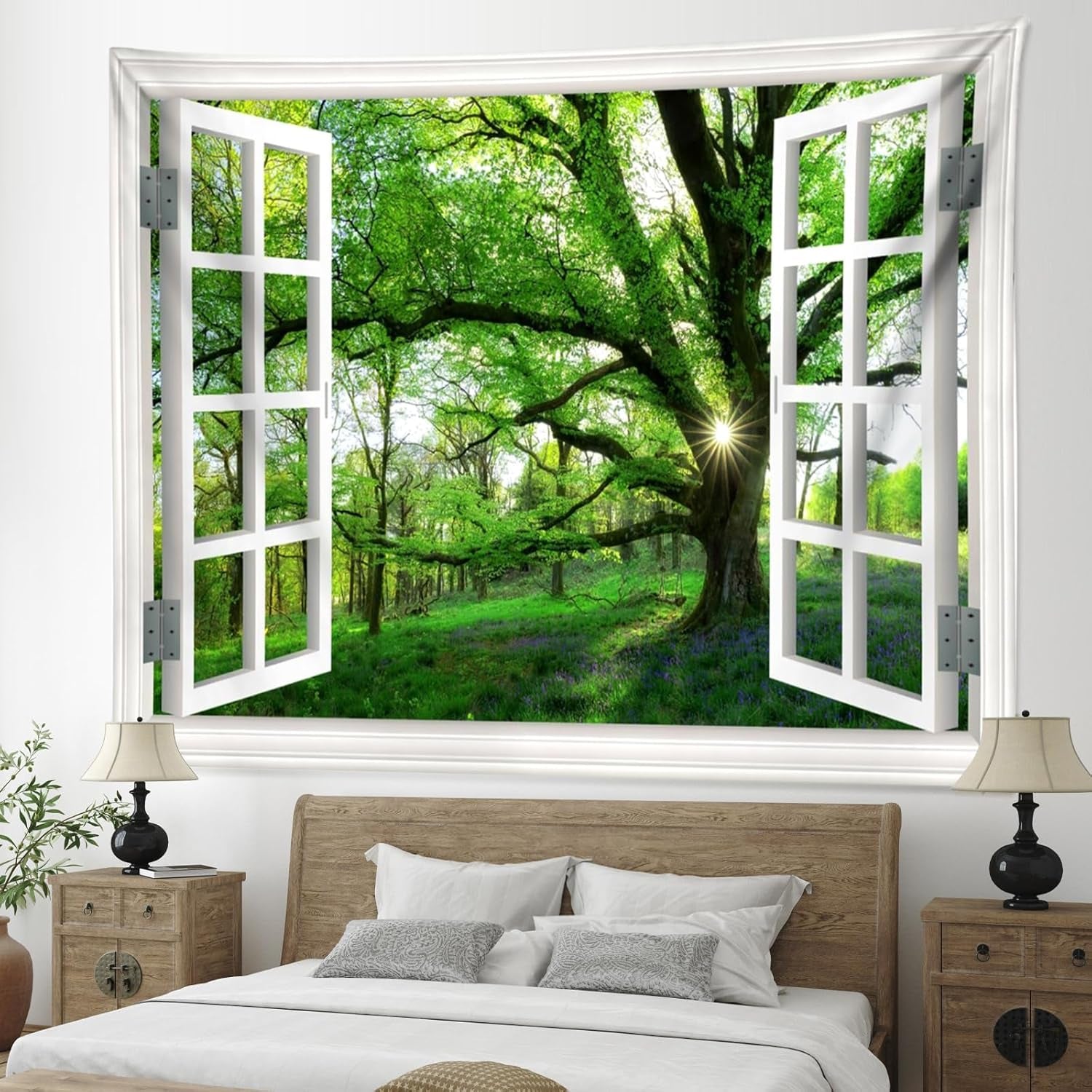 Tapiz paisaje selvático xxl bosque lona ventana Hogar - Accesorios y Decoración Naty Shop