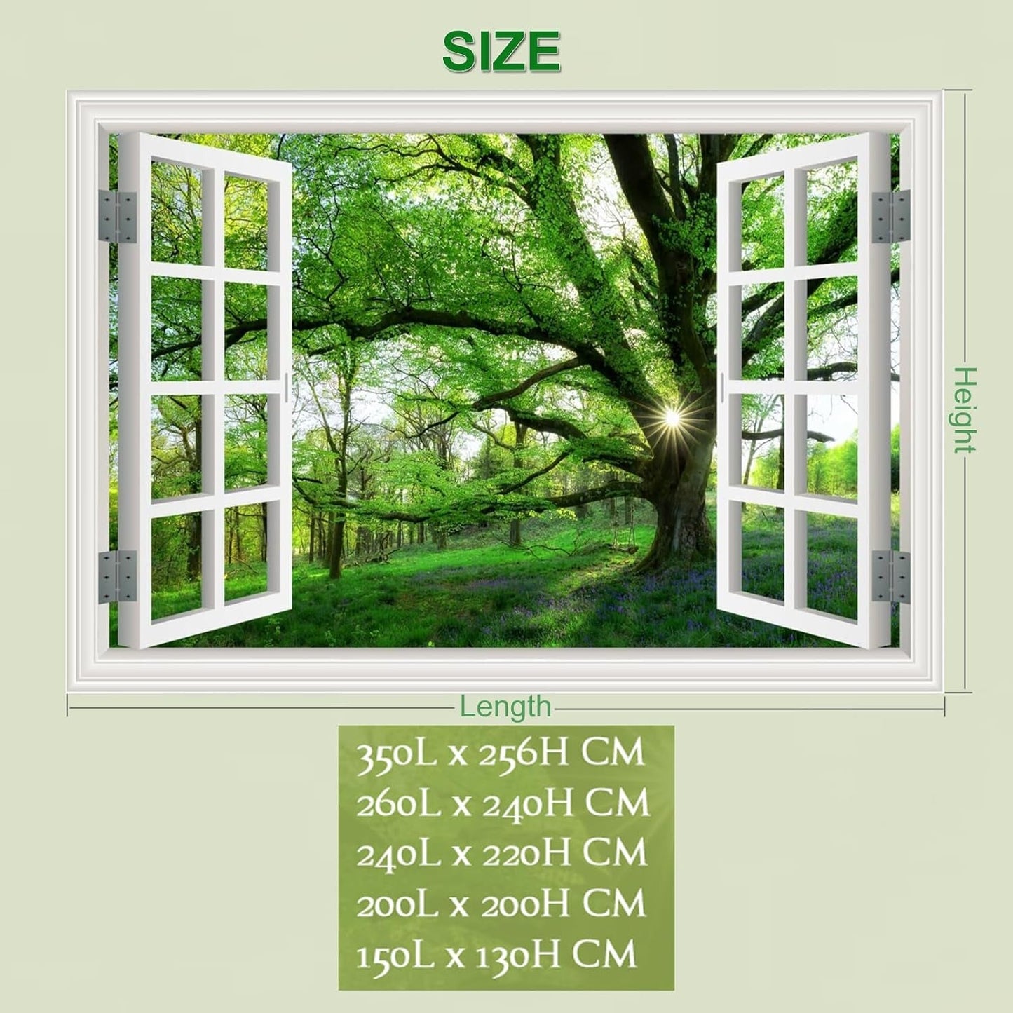 Tapiz paisaje selvático xxl bosque lona ventana Hogar - Accesorios y Decoración Naty Shop