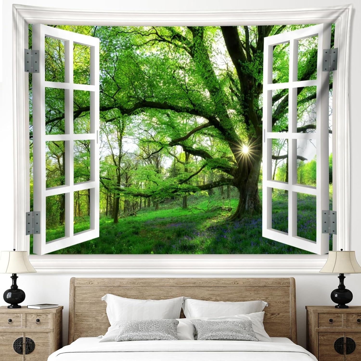 Tapiz paisaje selvático xxl bosque lona ventana Hogar - Accesorios y Decoración Naty Shop