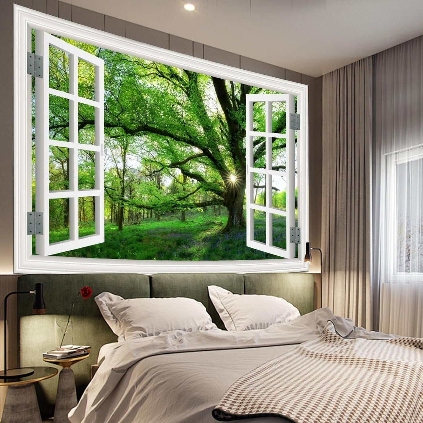 Tapiz paisaje selvático xxl bosque lona ventana Hogar - Accesorios y Decoración Naty Shop