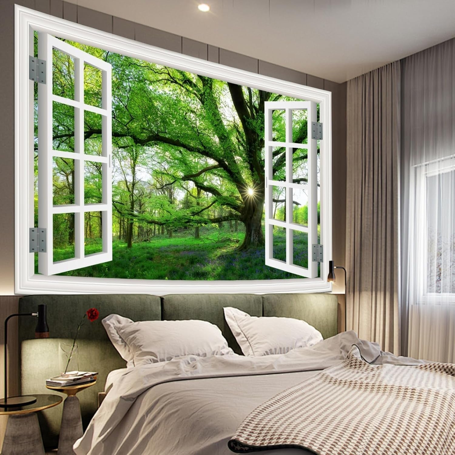 Tapiz paisaje selvático xxl bosque lona ventana Hogar - Accesorios y Decoración Naty Shop