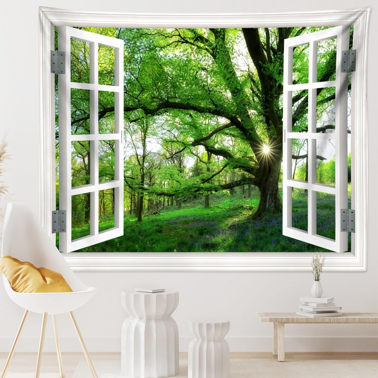 Tapiz paisaje selvático xxl bosque lona ventana Hogar - Accesorios y Decoración Naty Shop