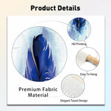 Tapiz plgreat pack alfombra plumas azul pared vertical Hogar - Accesorios y Decoración Naty Shop