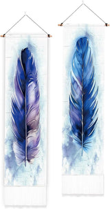 Tapiz plgreat pack alfombra plumas azul pared vertical Hogar - Accesorios y Decoración Naty Shop Default Title