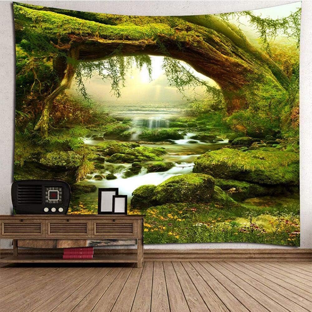 Tapiz psicodélico tapiz de bosque ligero luz del sol paisaje colgante Hogar - Accesorios y Decoración Naty Shop Multi 200L X 180B Cm