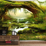 Tapiz psicodélico tapiz bosque ligero luz solar paisaje colgante Hogar - Accesorios y Decoración Naty Shop