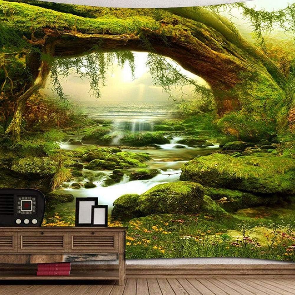 Tapiz psicodélico tapiz bosque ligero luz solar paisaje colgante Hogar - Accesorios y Decoración Naty Shop