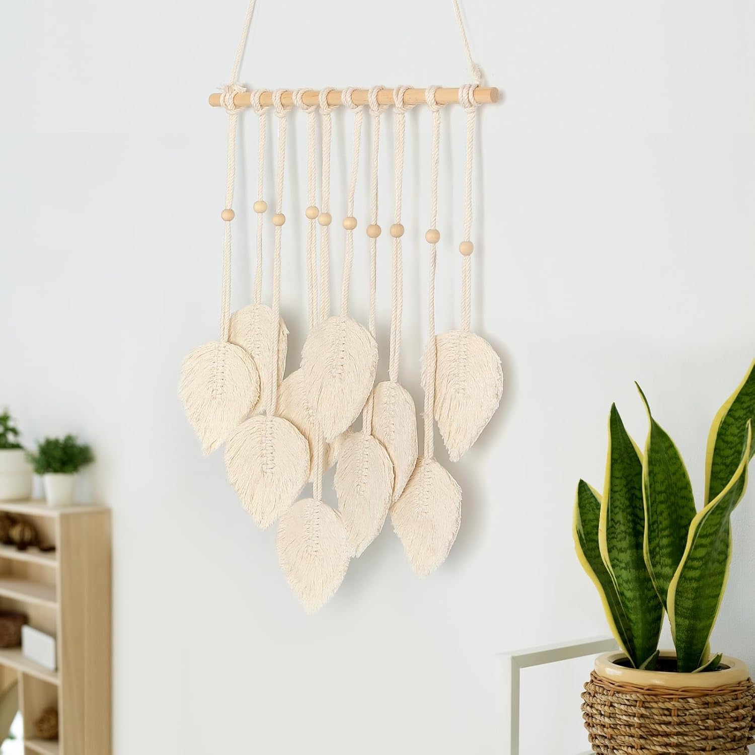 Tapiz quatre hecho a mano guirnalda plana hojas tejidas Hogar - Accesorios y Decoración Naty Shop