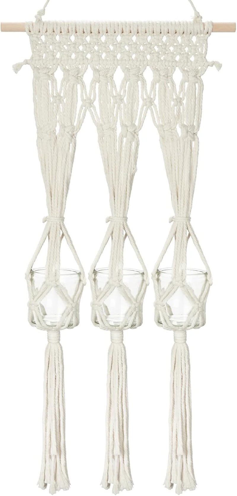 Repisa tapiz portavelas de vidrio made Casa - Accesorios y Decoración Naty Shop Blanco